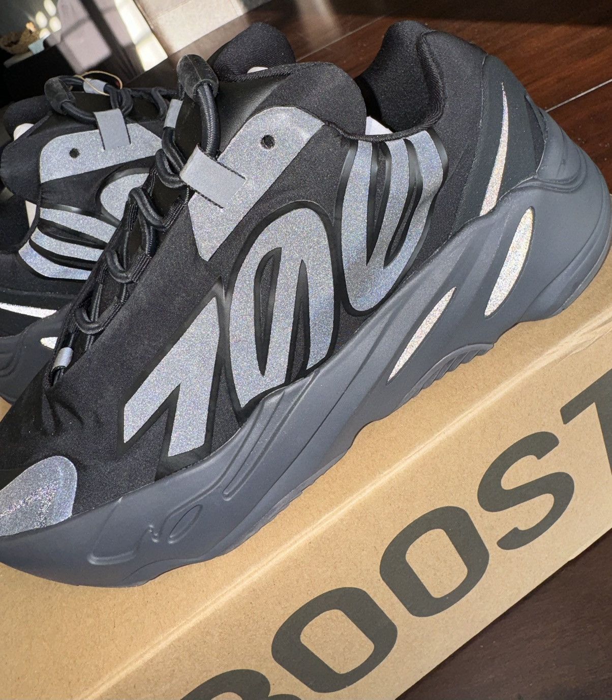 Adidas × Kanye West Adidas Yeezy Boost 700 MNVN Triple Black Size US 7.5 / EU 40-41 - 3 Thumbnail