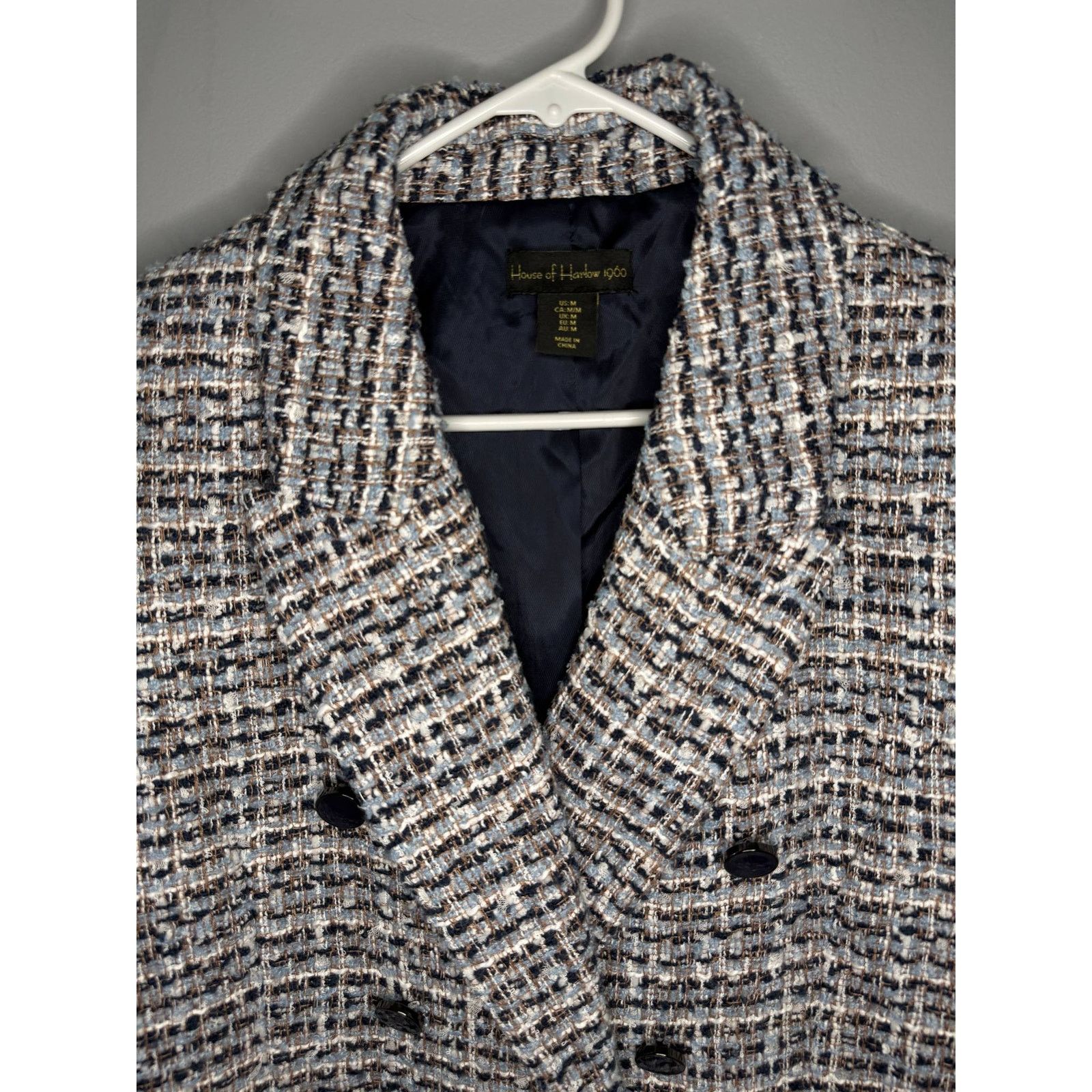 House of Harlow House of Harlow Double Breasted Tweed Blazer Navy/White M Size M / US 6-8 / IT 42-44 - 2 Thumbnail