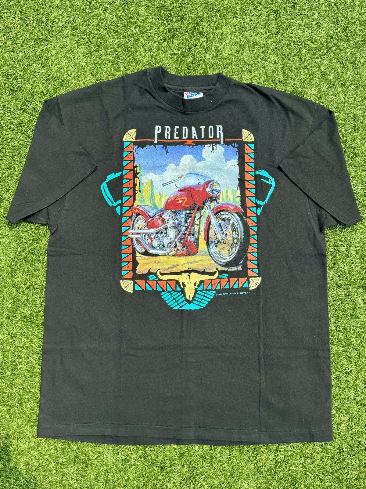 Harley Davidson × Vintage 1994 Predator Motorcycle Vintage 90’s Harley Biker T-Shirt Size US XL / EU 56 / 4 - 6 Thumbnail