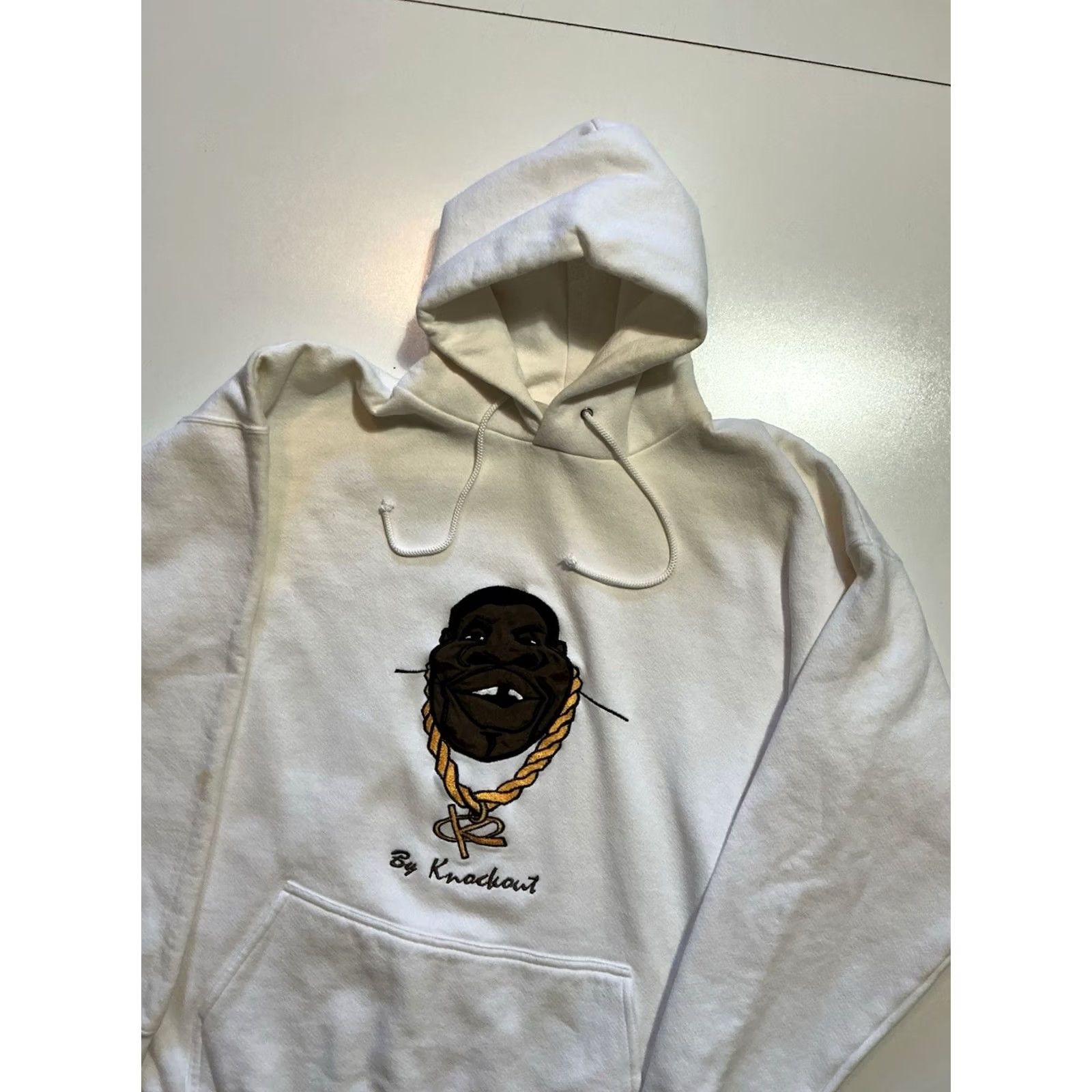 Vintage VINTAGE Knockout 90s Y2K Embroidered Pullover Hoodie XXL White Men Mens Hoodie Size US XXL / EU 58 / 5 - 4 Thumbnail