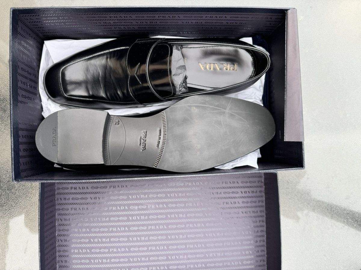 Prada Prada Men's Spazzolato Saffiano Black Leather Loafers Size US 11 / EU 44 - 5 Thumbnail