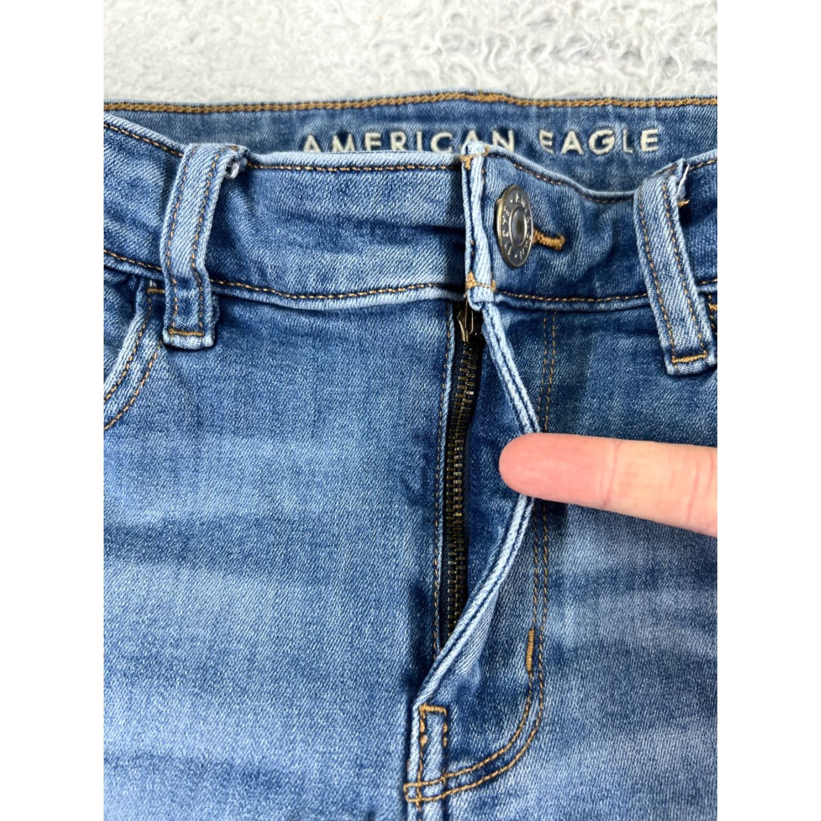 American Eagle Outfitters American Eagle Jeans Women 6 Blue Denim Skinny Next Level Stretch Mid 26x28 Size 28" / US 6 / IT 42 - 5 Thumbnail