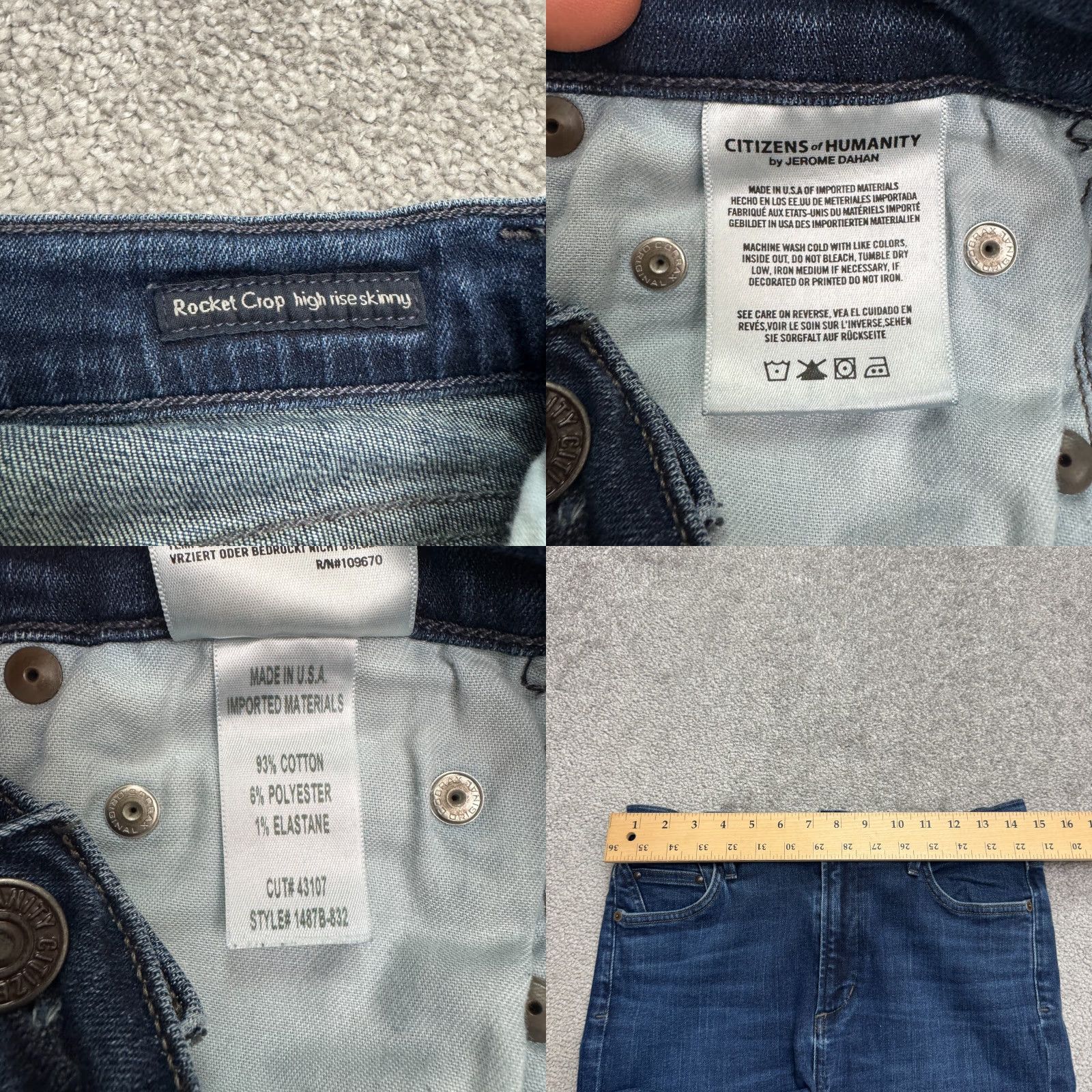 Citizens Of Humanity Citizens of Humanity Rocket Crop High Rise Skinny Denim Jeans - Women - Size 30 - Blue Size 30" / US 8 / IT 44 - 8 Thumbnail