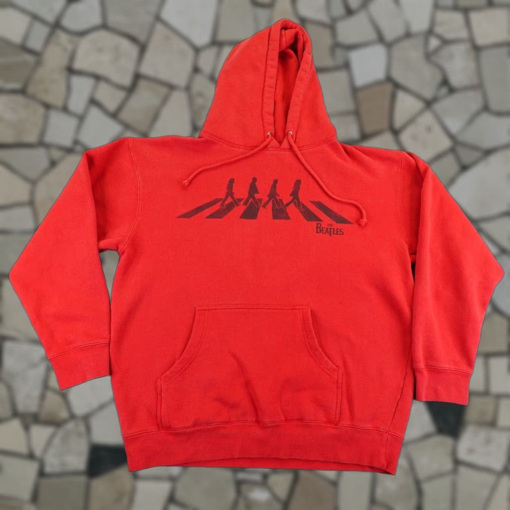 Vintage VINTAGE The Beatles Hoodie Mens Large Red 50th Anniversary Pullover Sweatshirt Abbey Road Size US L / EU 52-54 / 3 - 1 Thumbnail