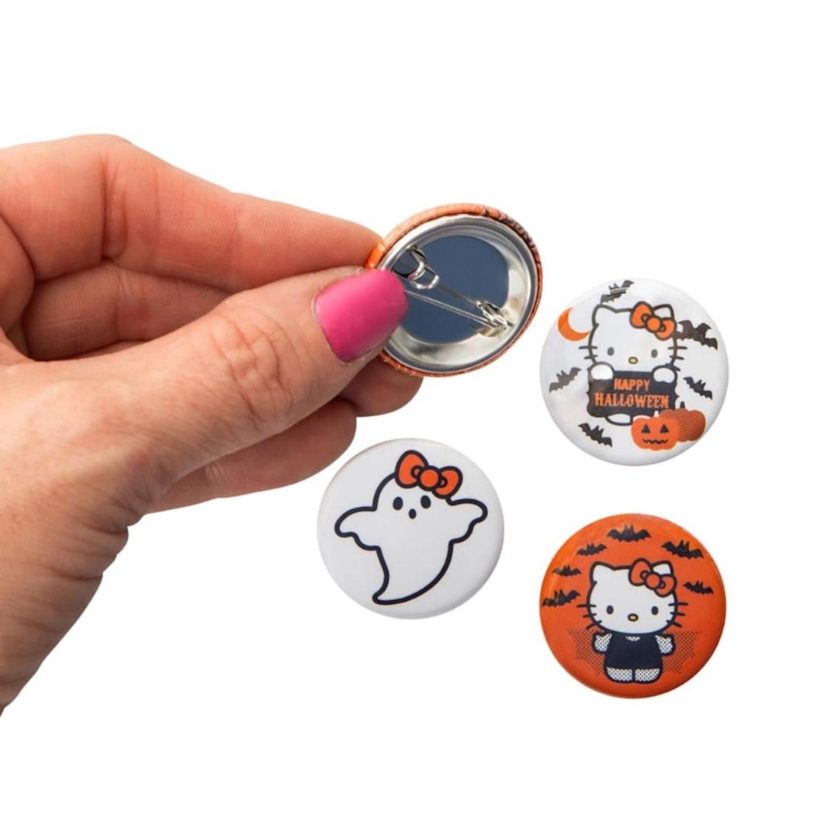 Other Hello Kitty Halloween Button Pin Set - Orange and White Size ONE SIZE - 3 Thumbnail