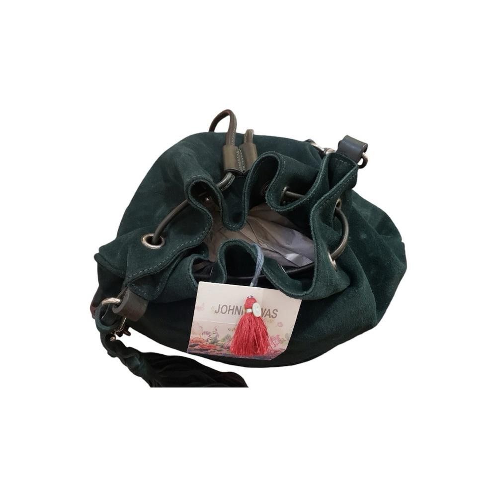 Designer Johnny Was Los Angeles NWT Green Suede Drawstring Bag Size ONE SIZE - 2 Thumbnail