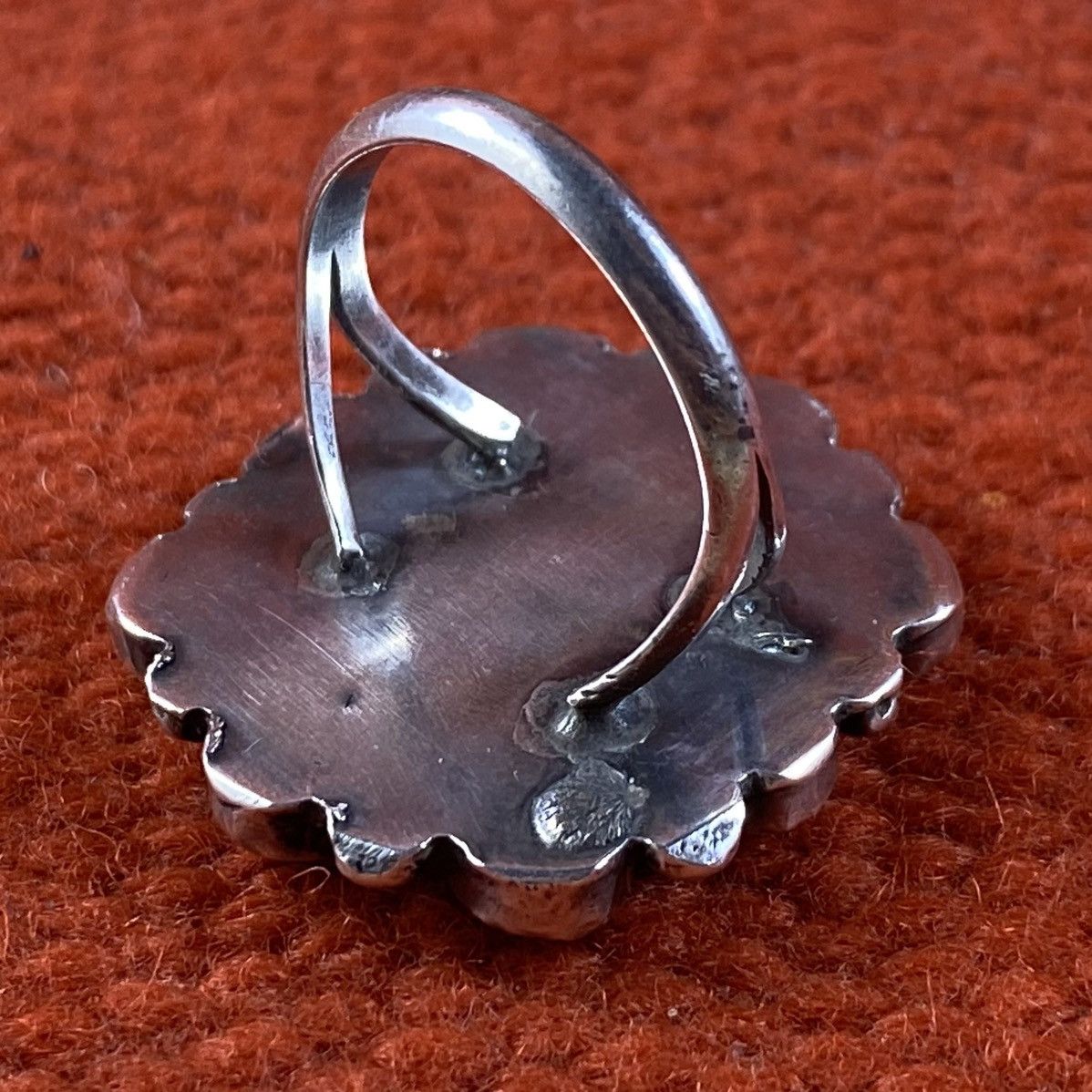 Kapital × Vintage Vtg Zuni Sterling Silver Mother of Pearl Cluster Ring Navajo Size ONE SIZE - 5 Thumbnail