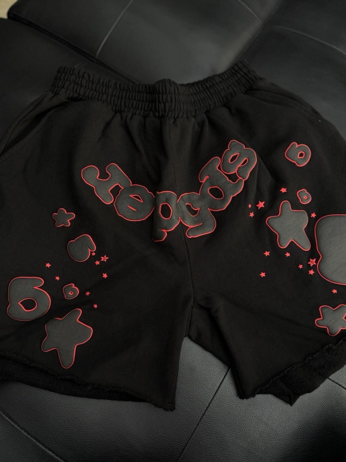 Sp5der Sp5der OG Web V2 Phantom Sweatshort “Black Red” (NEW) (L) Size US 34 / EU 50 - 1 Thumbnail