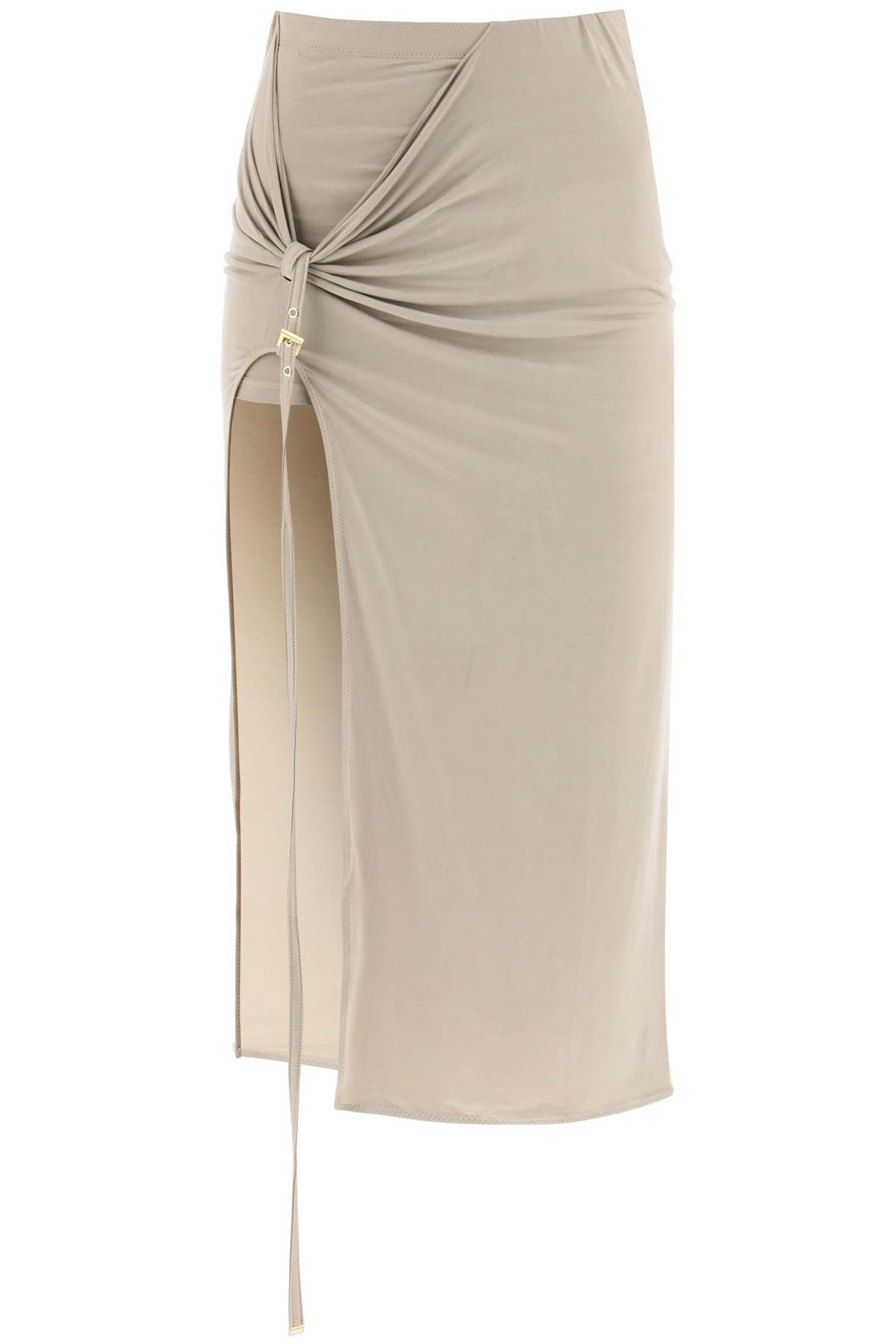 image of Jacquemus La Jupe Pareo Croissant Midi Skirt in Khaki, Women's (Size 26)