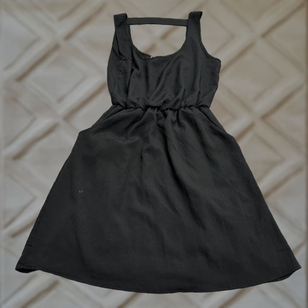 Vintage Lush Dress Womens Small Black A-Line Mini Short Backless Sleeveless Casual Solid Size 28" / US 6 / IT 42 - 1 Thumbnail