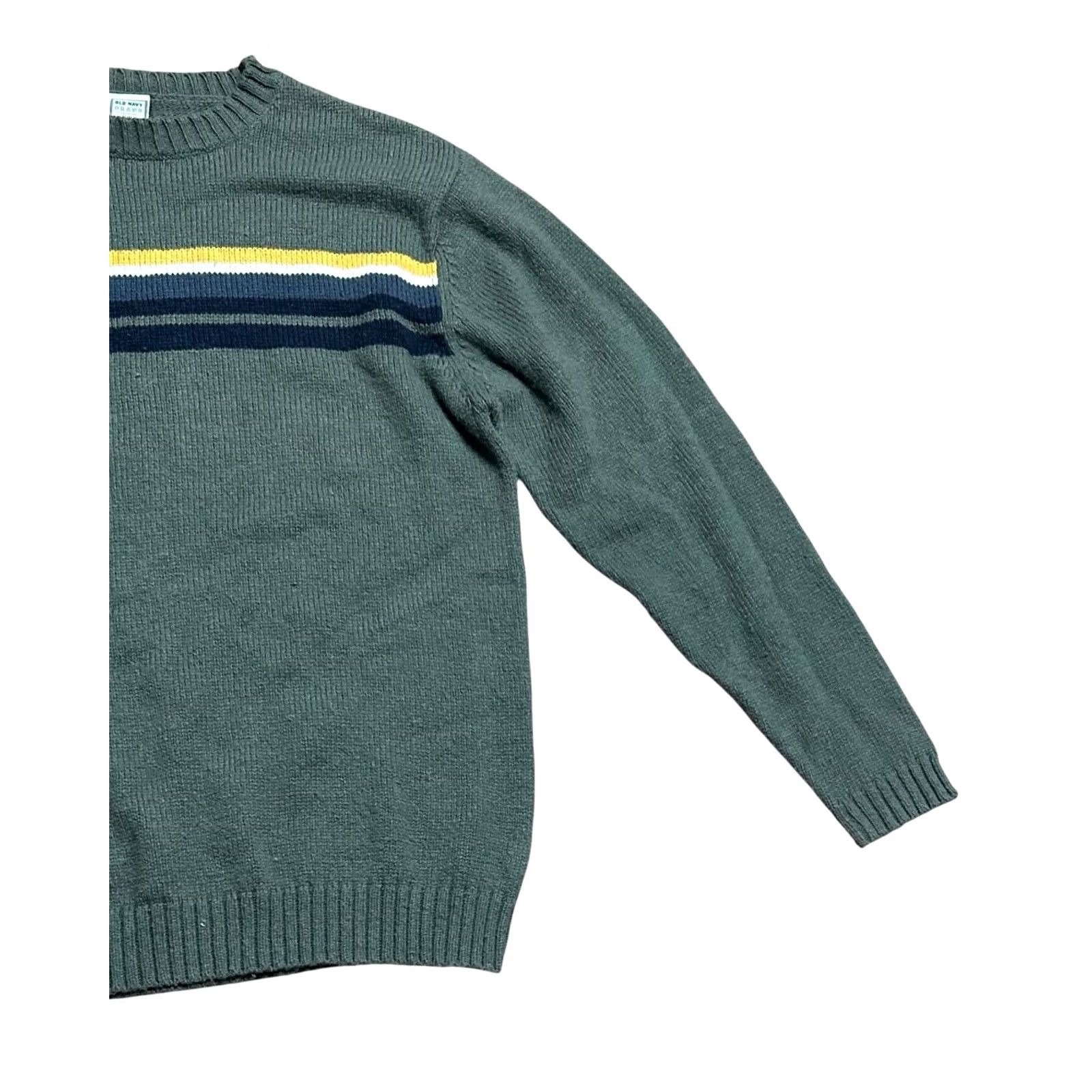 Vintage VINTAGE Old Navy Gray Yellow Blue Striped Knit Sweater 6% Wool Blend Size 2XL Mens Size US XXL / EU 58 / 5 - 3 Thumbnail