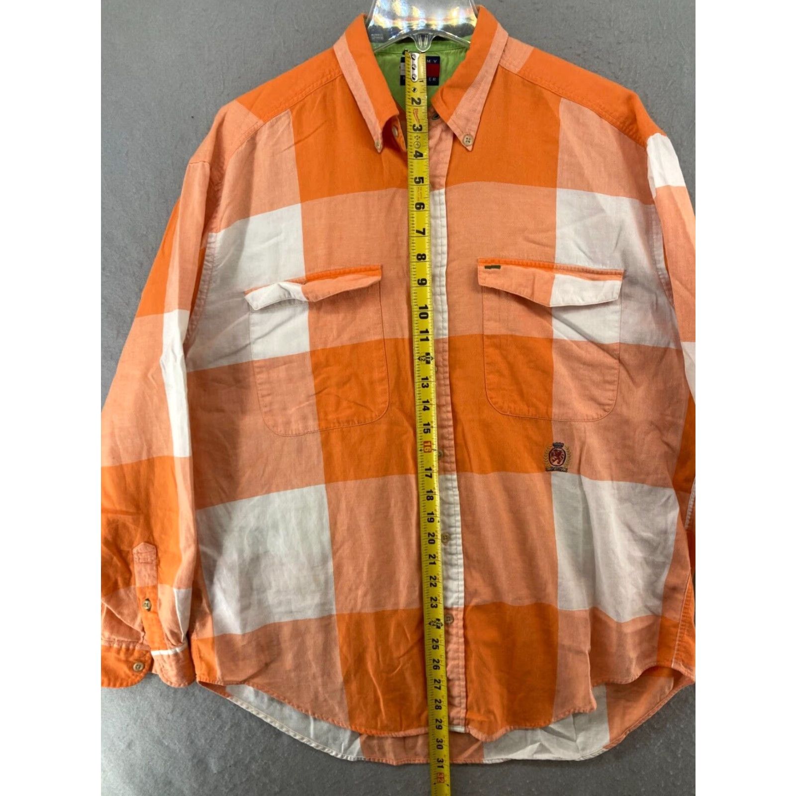 Tommy Hilfiger Tommy Hilfiger Mens Medium Orange Plaid Check Shirt Vintage 90s Size US M / EU 48-50 / 2 - 3 Thumbnail