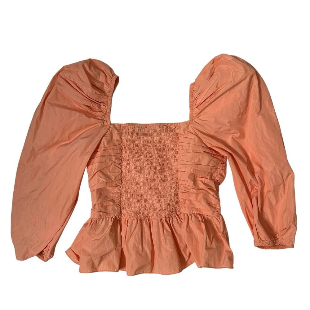 Zara Zara l Light Orange Puff Sleeve Blouse Small Size S / US 4 / IT 40 - 3 Thumbnail