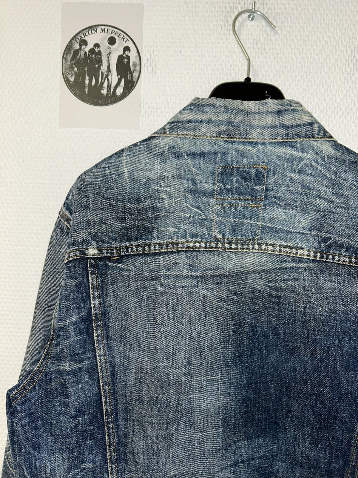 Helmut Lang 2004 Marble Wash Broken Denim Jacket Size US M / EU 48-50 / 2 - 10 Thumbnail
