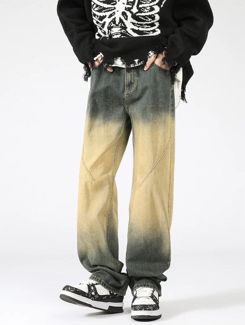 Japanese Brand × Vintage Streetwear Gradient Washed Jeans Trousers Size US 36 / EU 52 - 1 Thumbnail