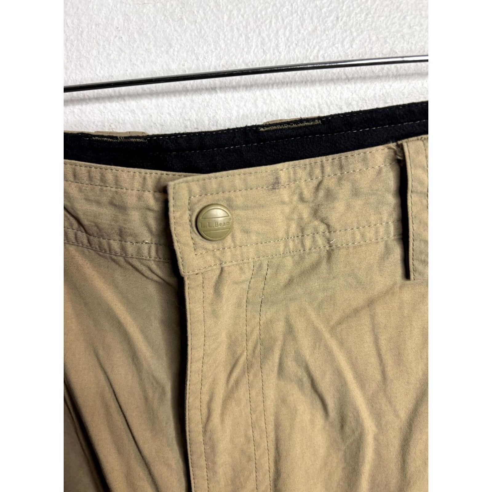 Vintage L.L. Bean Pants Mens 36x34 Beige Nylon Hiking Quick Dry Zip Pockets Trail Mens Regular 36W 34L Beige Khakis Outdoor Hiking Travel Size US 36 / EU 52 - 3 Thumbnail
