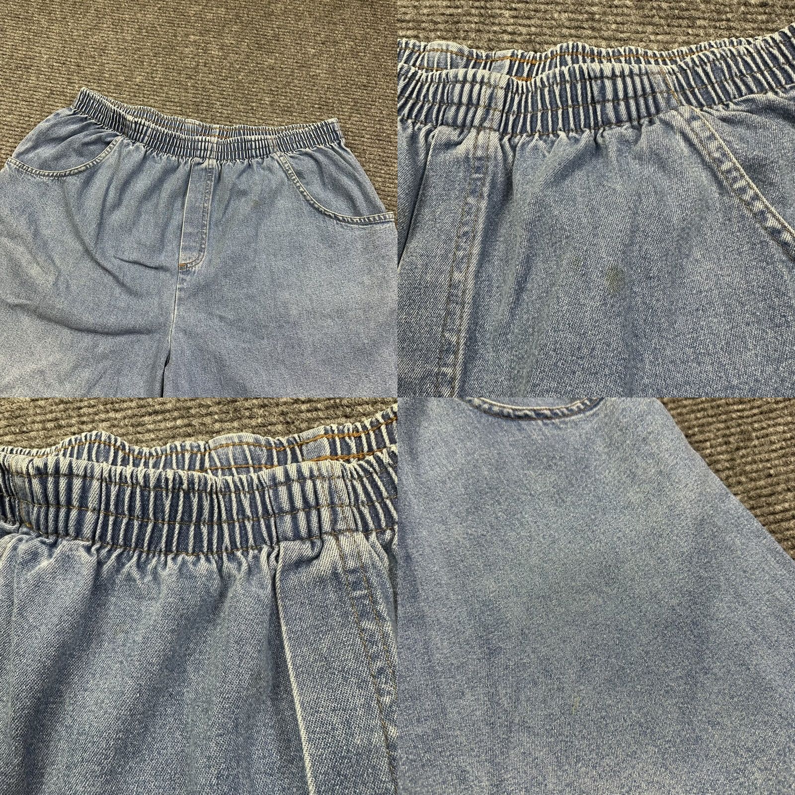 Vintage VINTAGE Womens 90s Denim Shorts Bermuda 20W Blue High Rise Elastic Waist 100% Cotton Size 42" / US 20 - 8 Thumbnail