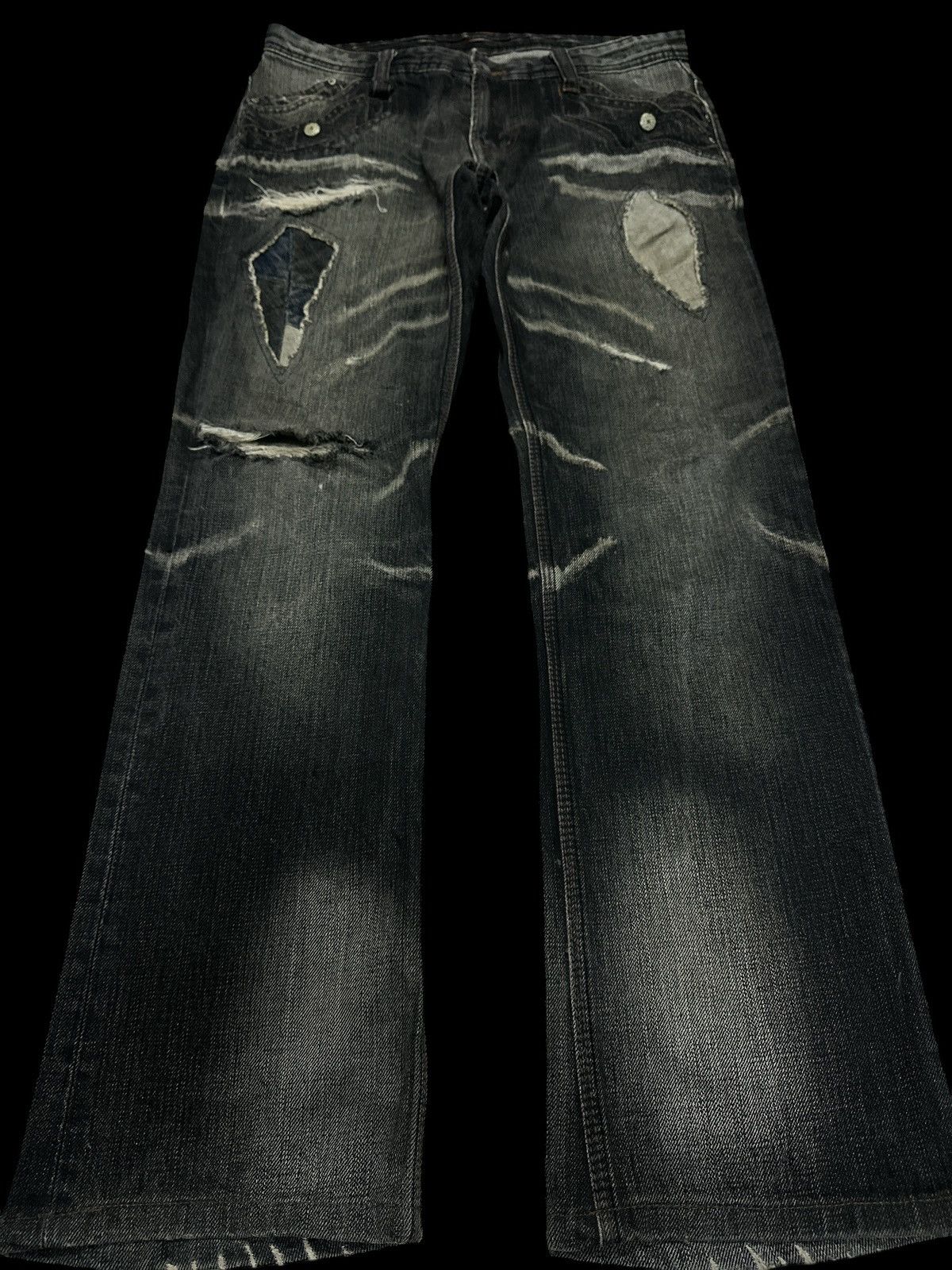 Kapital 90s Patchwork Nicole Men Club Flare Bootcut. Size US 32 / EU 48 - 3 Thumbnail