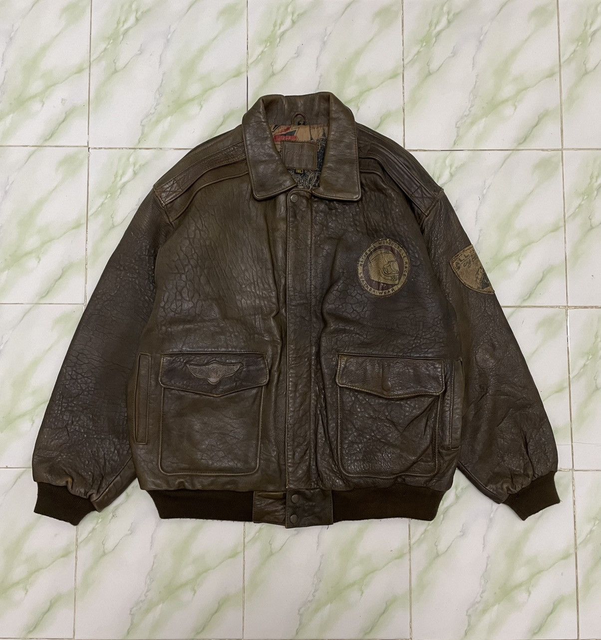 Indian Motorcycle Vintage Indian Motorcycle Flying Tigers Leather Jacket 50s Size US XL / EU 56 / 4 - 3 Thumbnail