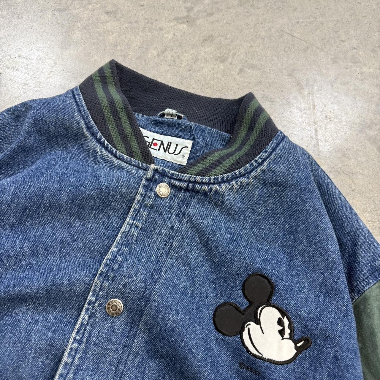 Disney Vintage Mickey Mouse denim varsity jacket Size US L / EU 52-54 / 3 - 2 Thumbnail