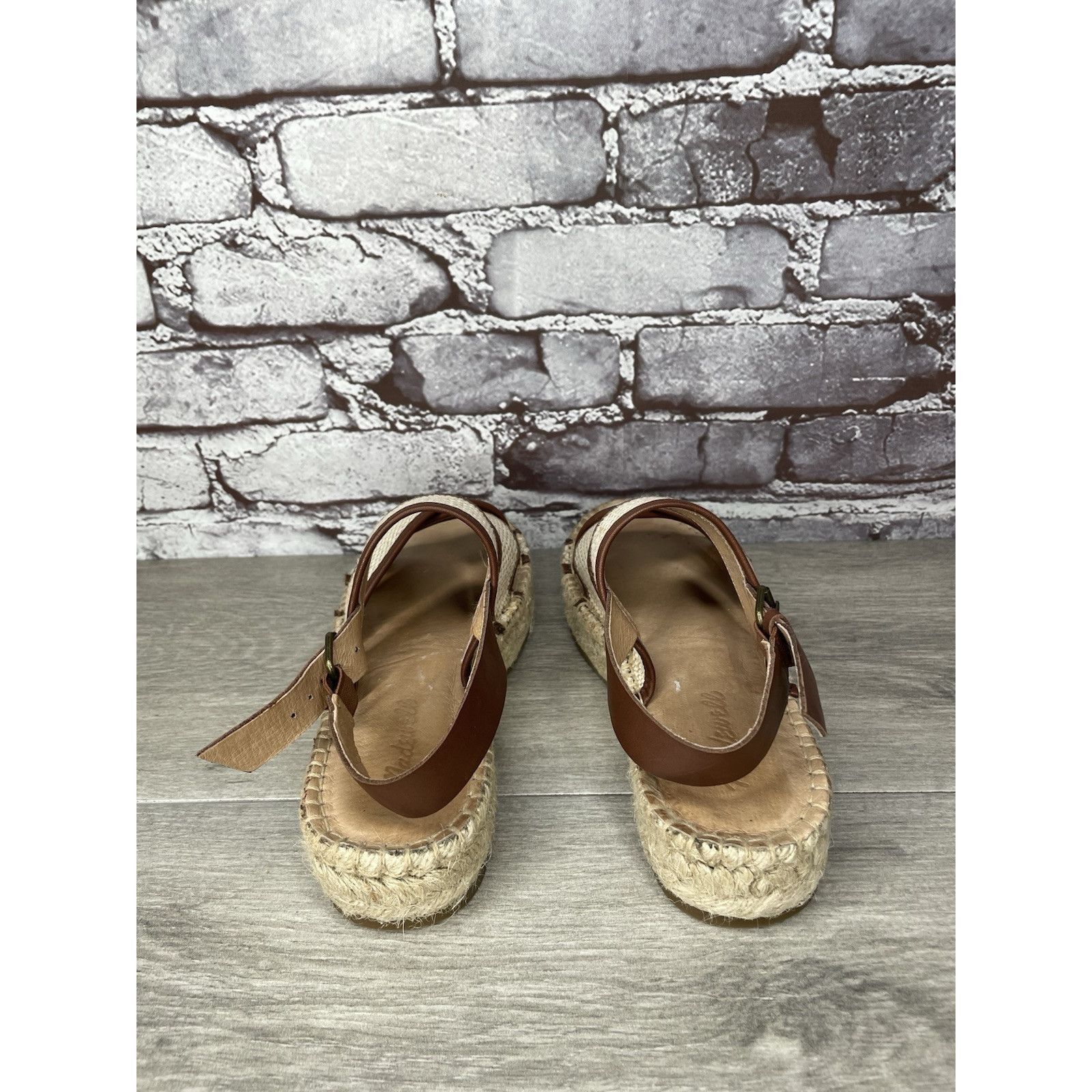 Madewell Madewell Julie Beige Brown Espadrille Slingback Strap Sandal Size US 7.5 / IT 37.5 - 14 Thumbnail