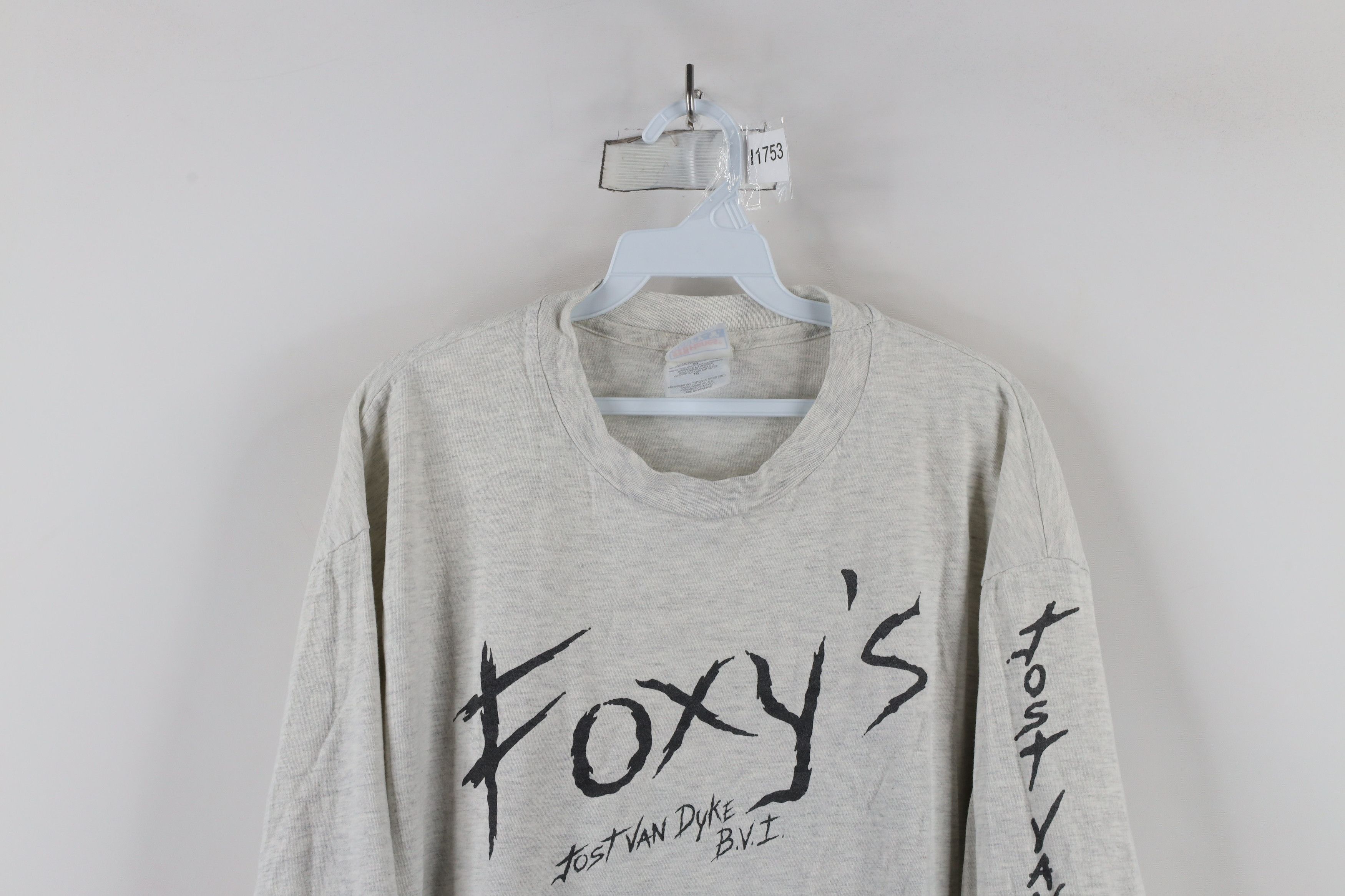 Hanes × Vintage Vintage 90s Jost Van Dyke Virgin Islands Long Sleeve T-Shirt Size US XL / EU 56 / 4 - 2 Thumbnail