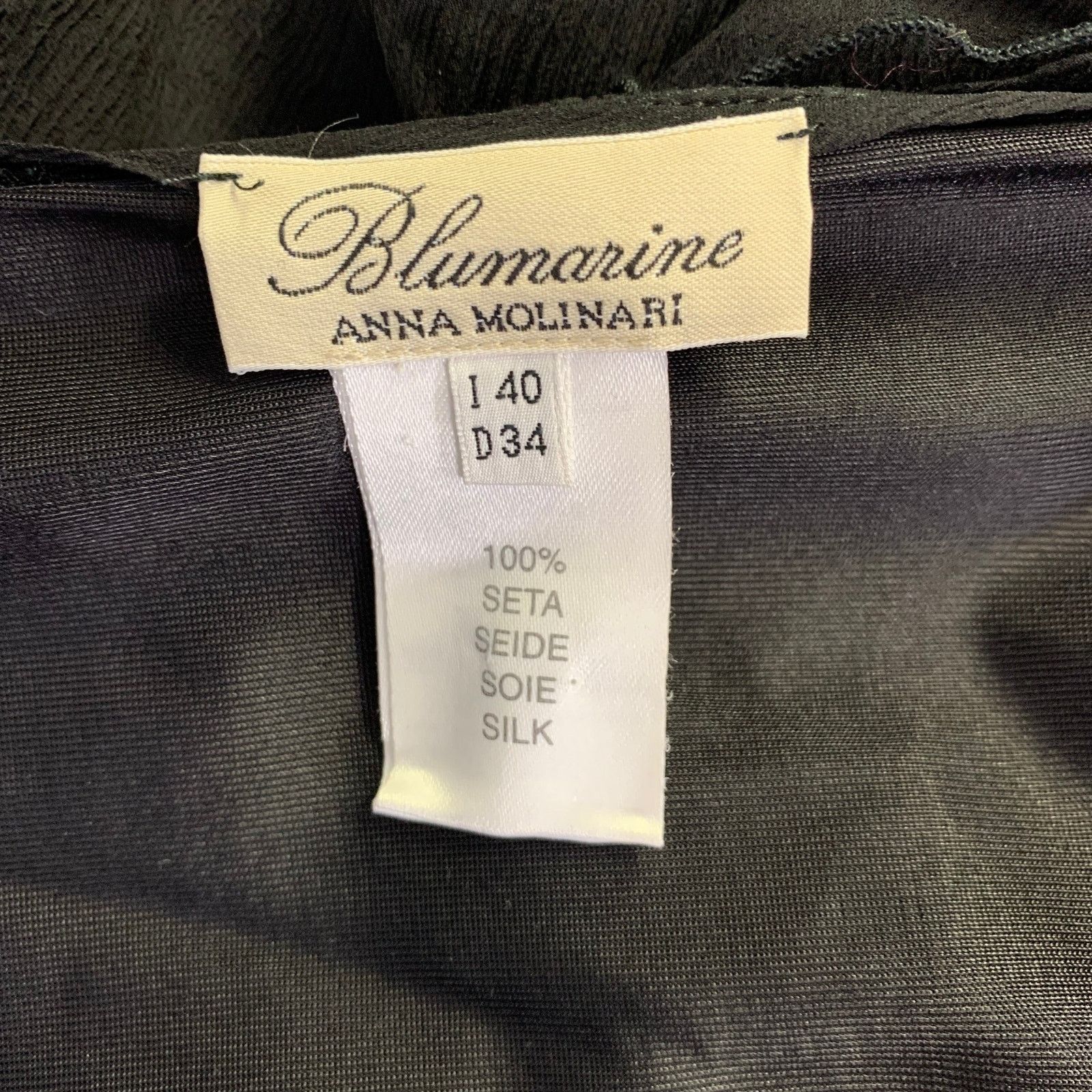 Blumarine BLUMARINE Size S Black Silk Ruffled Knee-Length Skirt Size 27" / US 4 / IT 40 - 3 Thumbnail