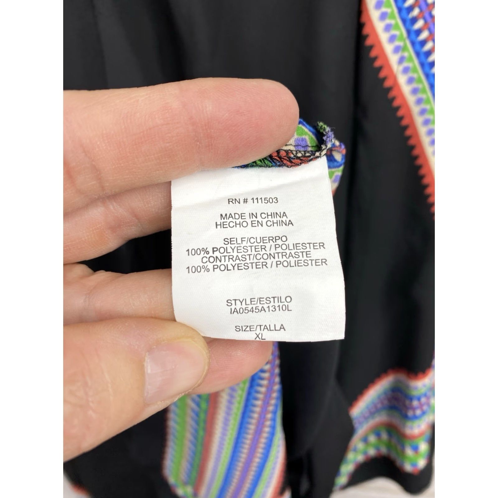 Vintage Lily White Dress Sleeveless Spaghetti Strap V-Neck Knee Length Black XL Bohemian Sundress Light Weight Casual Travel Party/Cocktail Women Size XL / US 12-14 / IT 48-50 - 6 Thumbnail