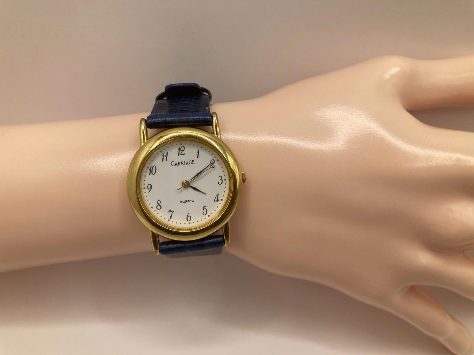 Carraig Donn Women’s Carriage Watch Gold Tone Case Dark Blue Leather Band Size ONE SIZE - 6 Thumbnail
