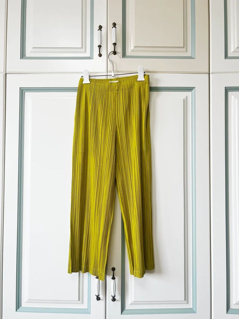 Issey Miyake Issey Miyake size:2 Ginger yellow pleated trousers Size 31" - 1 Thumbnail