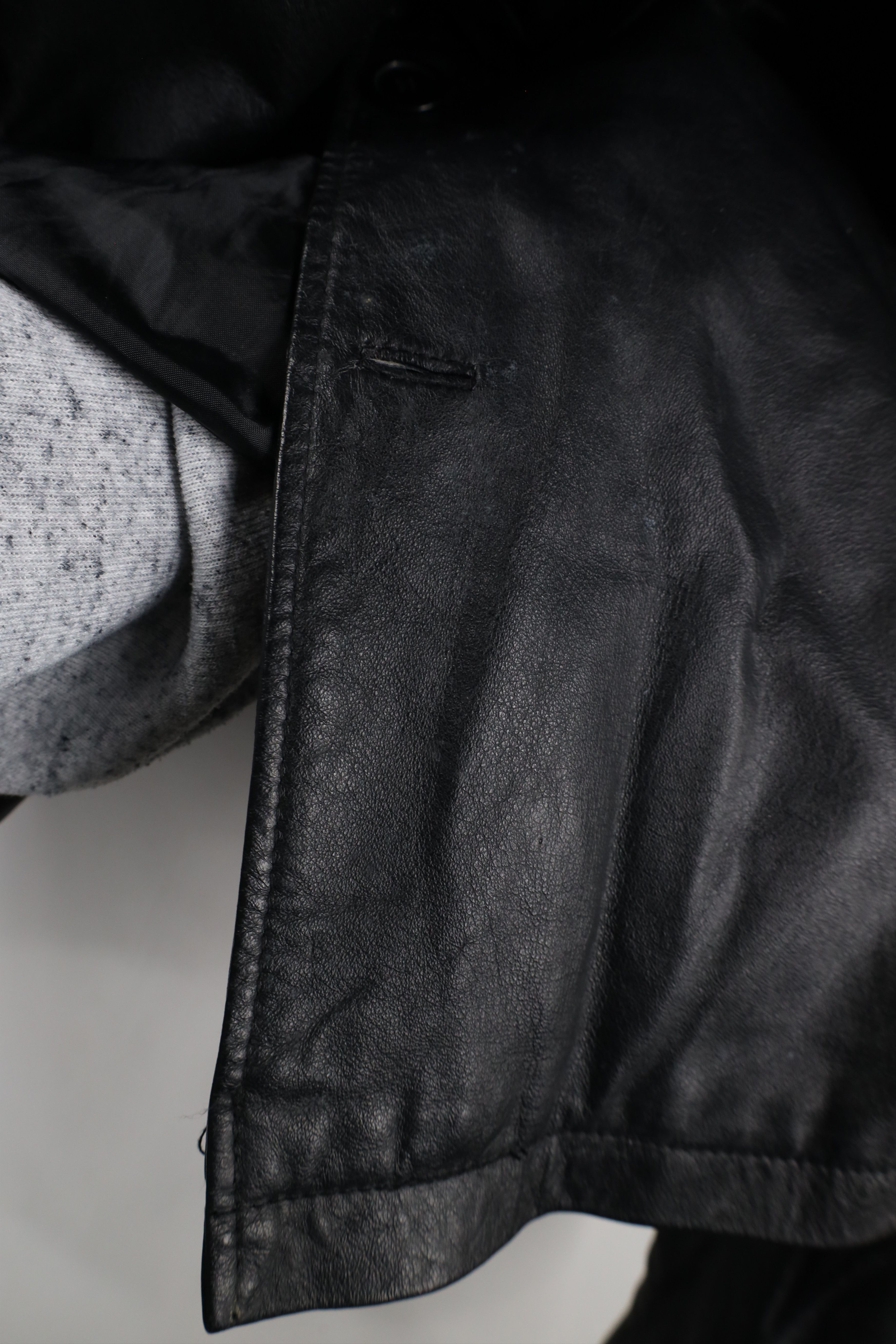 Vintage Vintage 90s Streetwear Leather Full Button Jacket Black Size US M / EU 48-50 / 2 - 5 Thumbnail