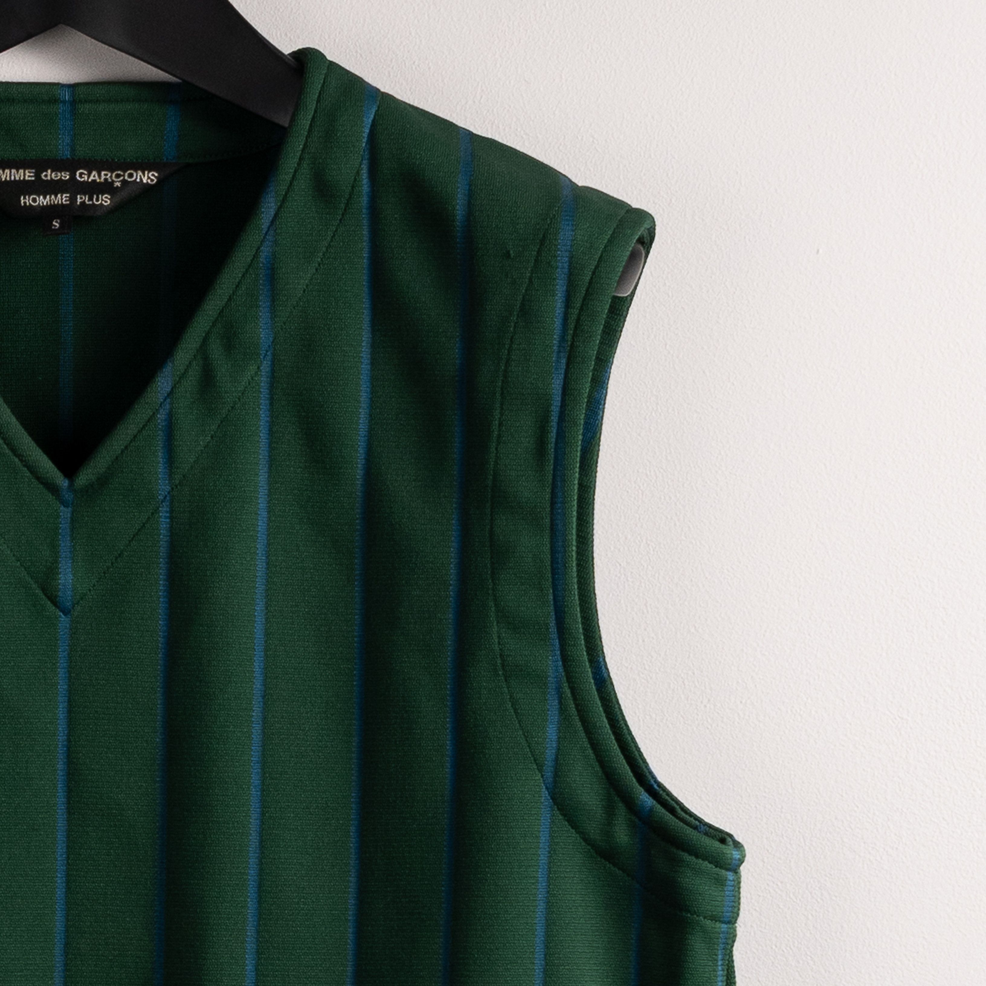Comme des Garcons Homme Plus Comme Des Garçons Homme Plus SS2003 Striped Vest Green Size US S / EU 44-46 / 1 - 10 Thumbnail