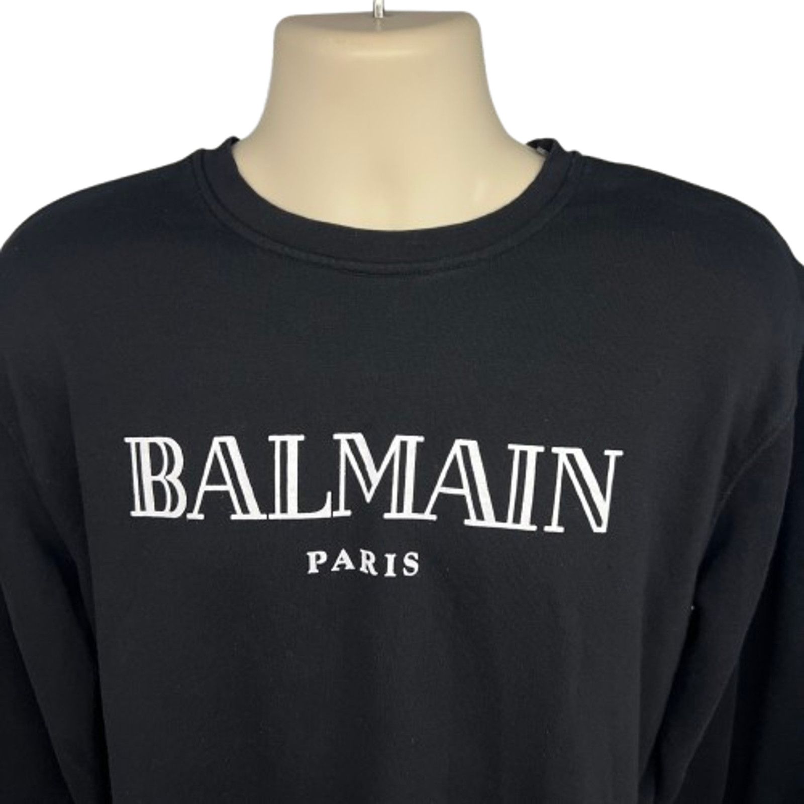 Balmain BALMAIN Paris Spell Out Black Graphic Sweatshirt 2XL Stretch Size XXL / US 16-18 / IT 52-54 - 4 Thumbnail