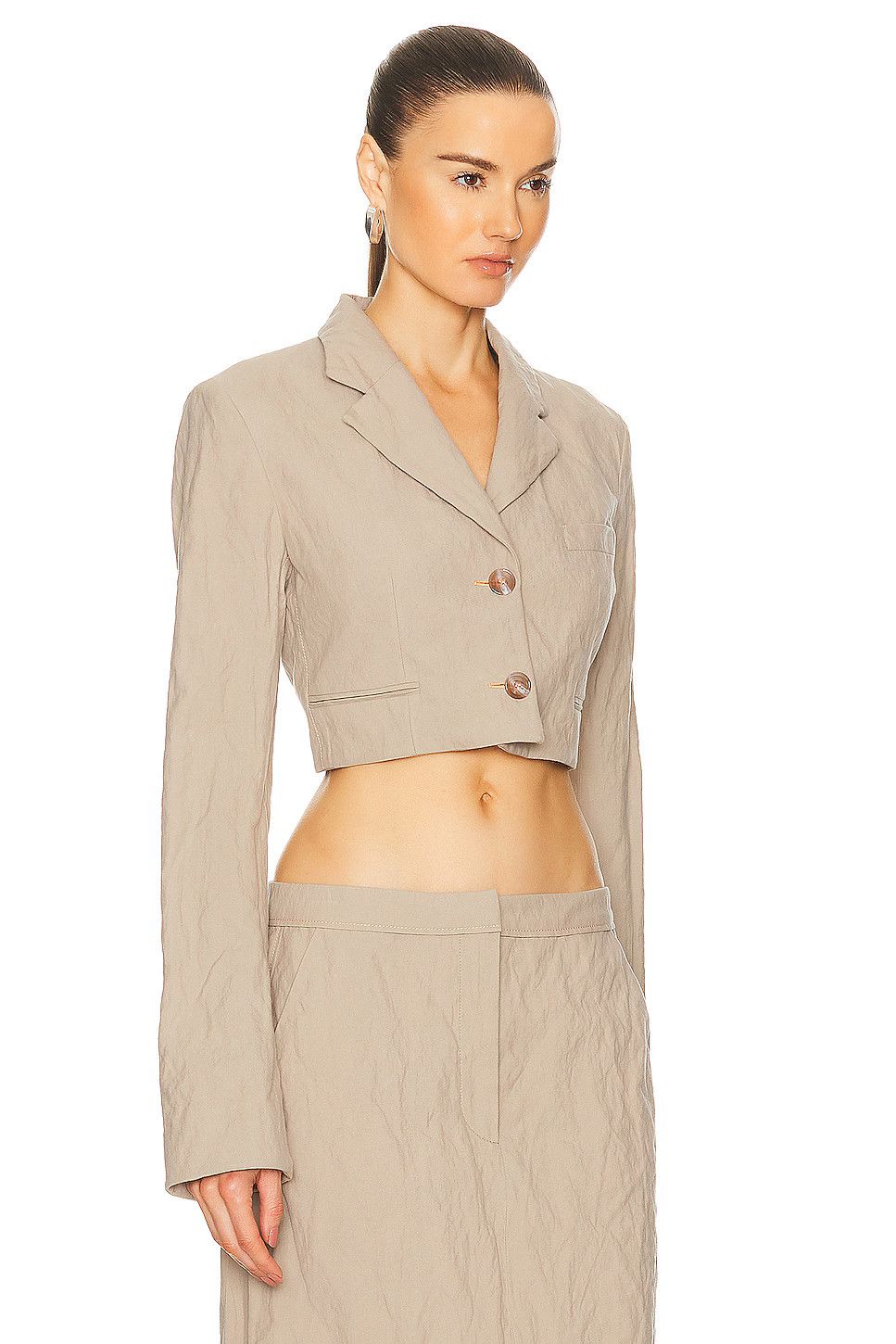 Acne Studios o1y0725 Blazer in Khaki Size S / US 4 / IT 40 - 2 Thumbnail