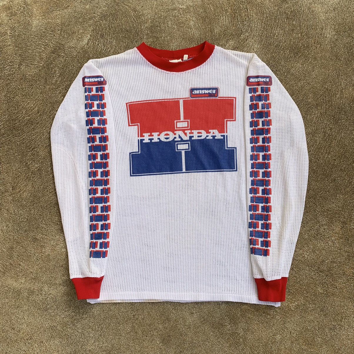 image of Honda Racing Motocross Jersey Longsleeve Shirt in White, Men's (Size Medium)