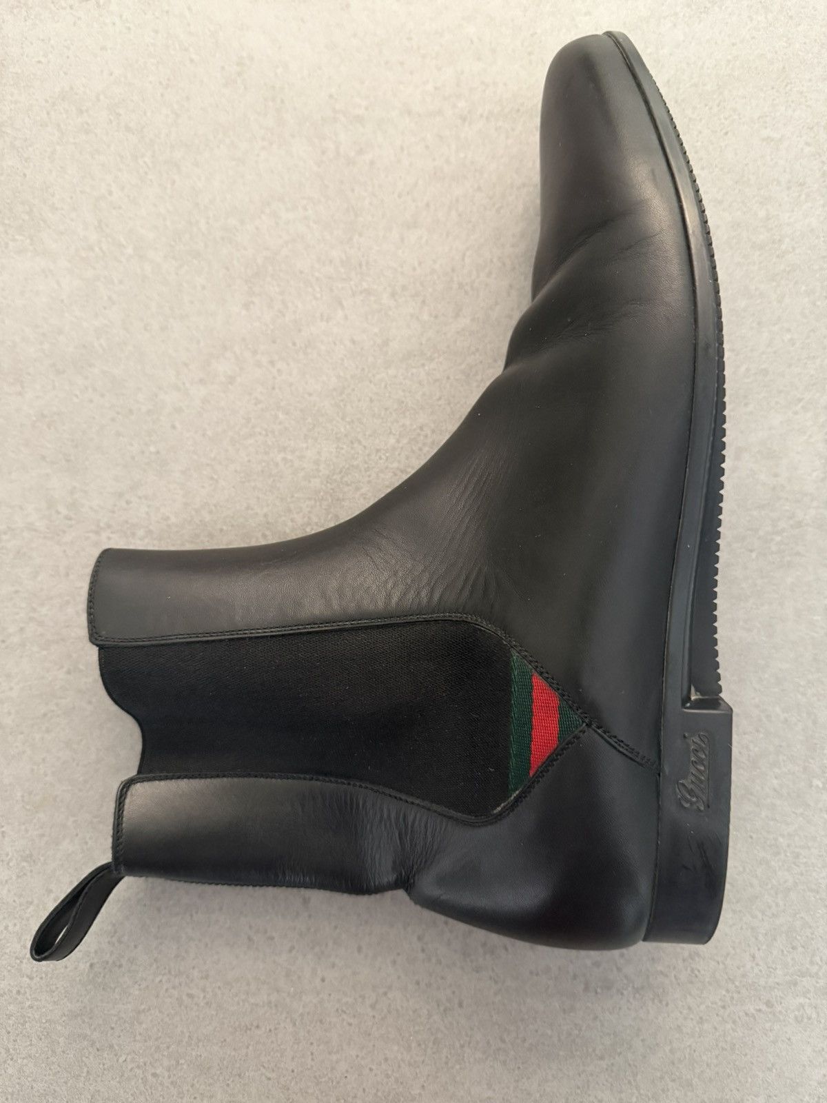 Gucci Gucci Leather Chelsea Boots Black Web Stripe –Size 41 (US 8) Size US 9 / EU 42 - 5 Thumbnail
