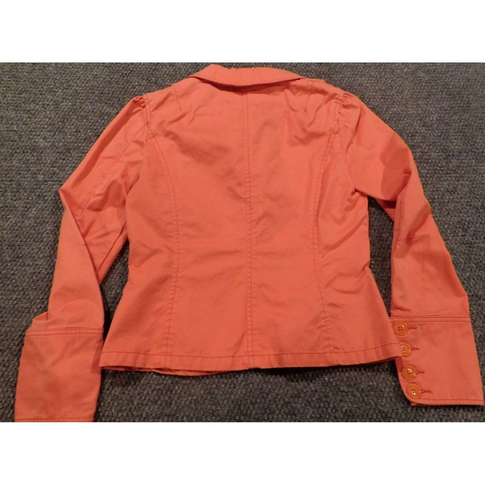 Eddie Bauer Eddie Bauer Womens Jacket Orange 4 Button Cotton Embroidered Peanuts Collar Mid-Length Casual Fall Spring Women Low Pockets Size S / US 4 / IT 40 - 7 Thumbnail
