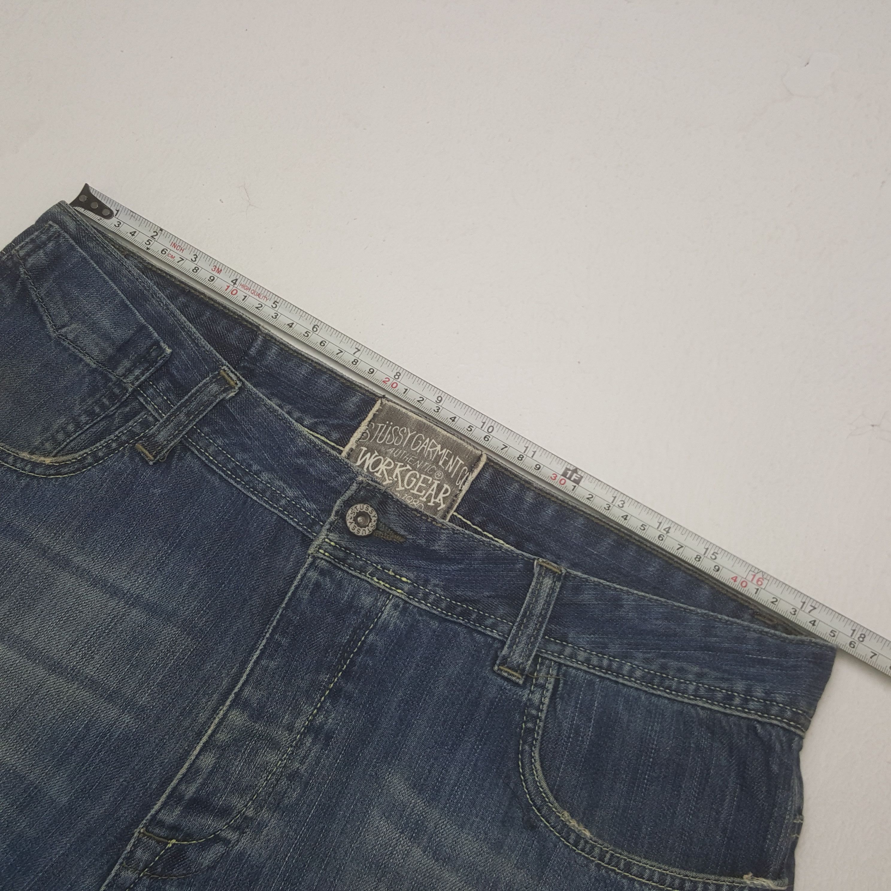 Stussy × Vintage Vintage Stussy Workgear Custom Art Logo Denim Jeans Size US 35 - 7 Thumbnail