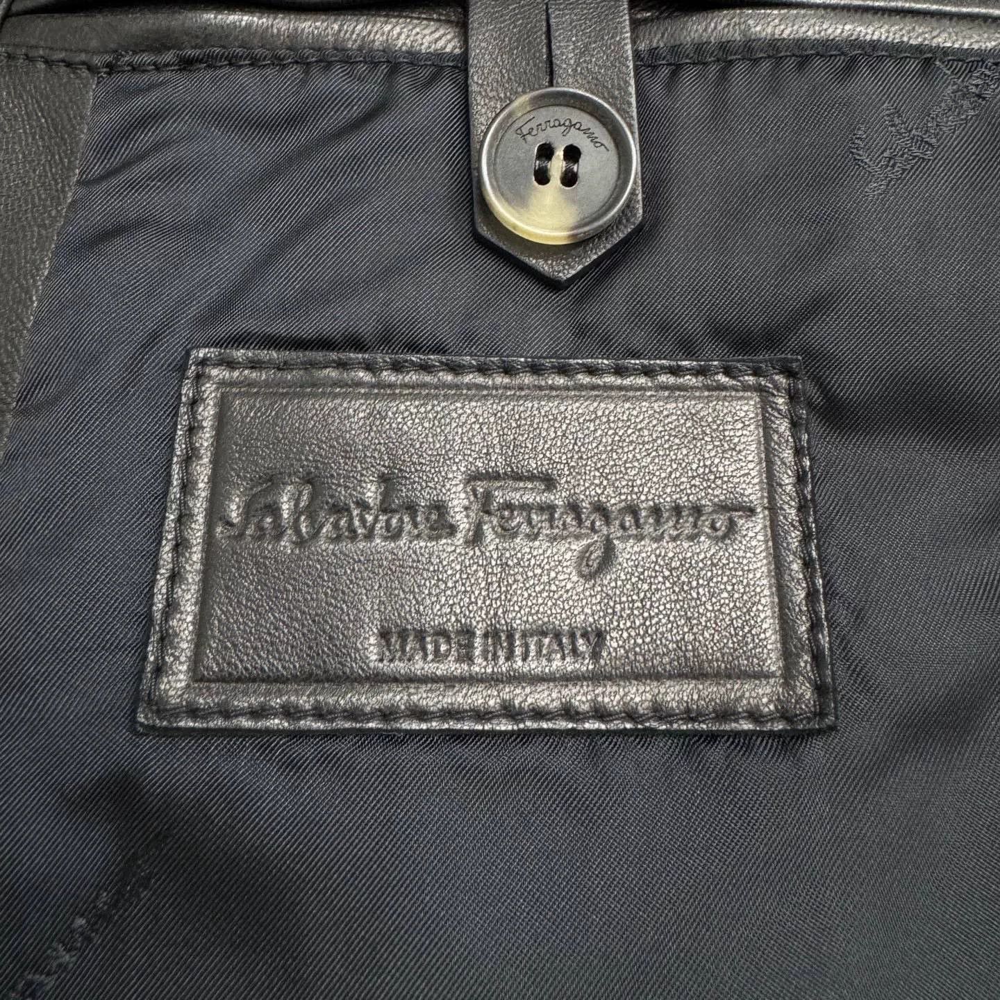 Salvatore Ferragamo salvatore ferragamo black leather motorcycle jacket. Size US XXL / EU 58 / 5 - 4 Thumbnail