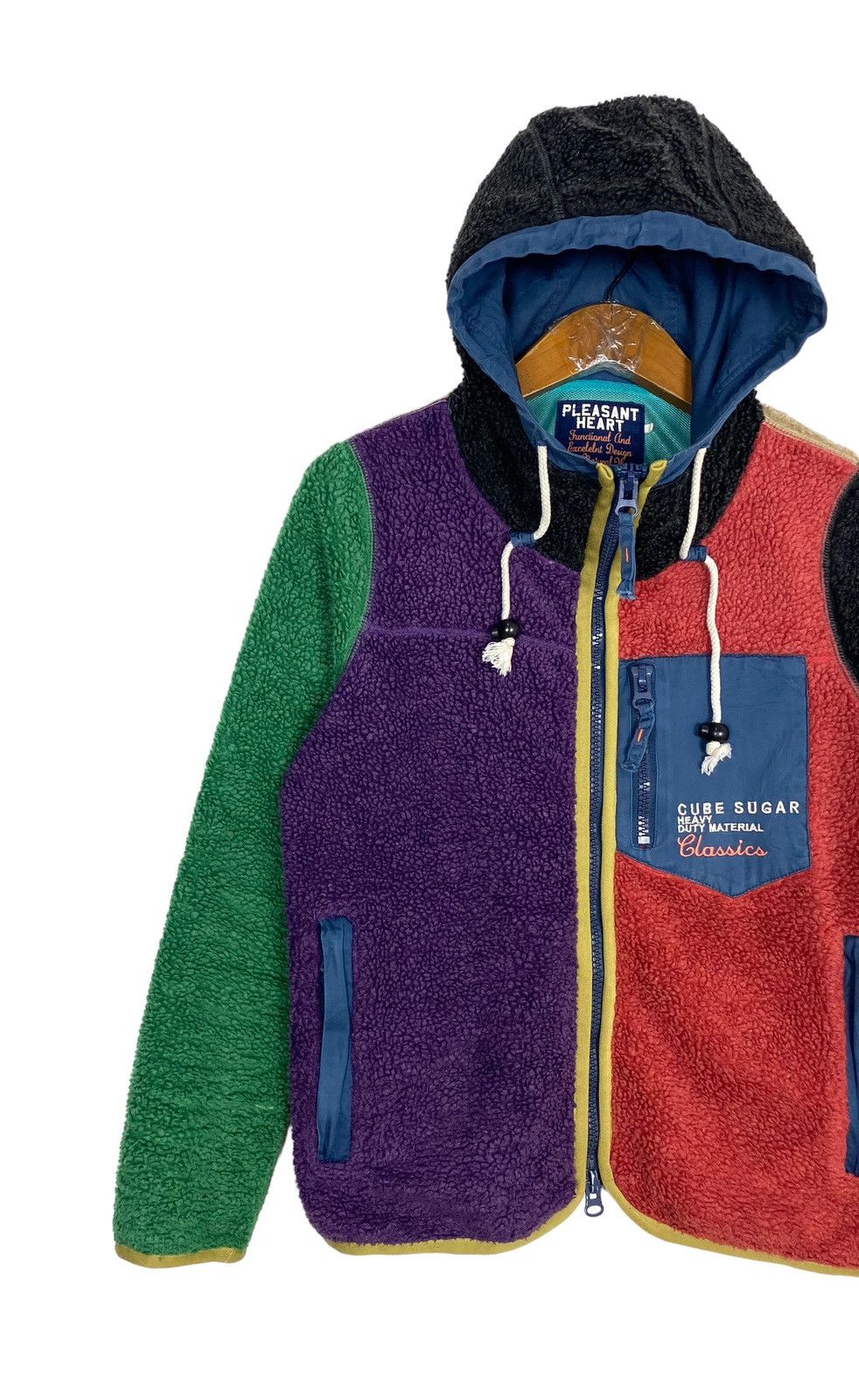 Japanese Brand Rare‼️ Cube Sugar Hoodie Color Block Deep Pile Size S / US 4 / IT 40 - 2 Thumbnail