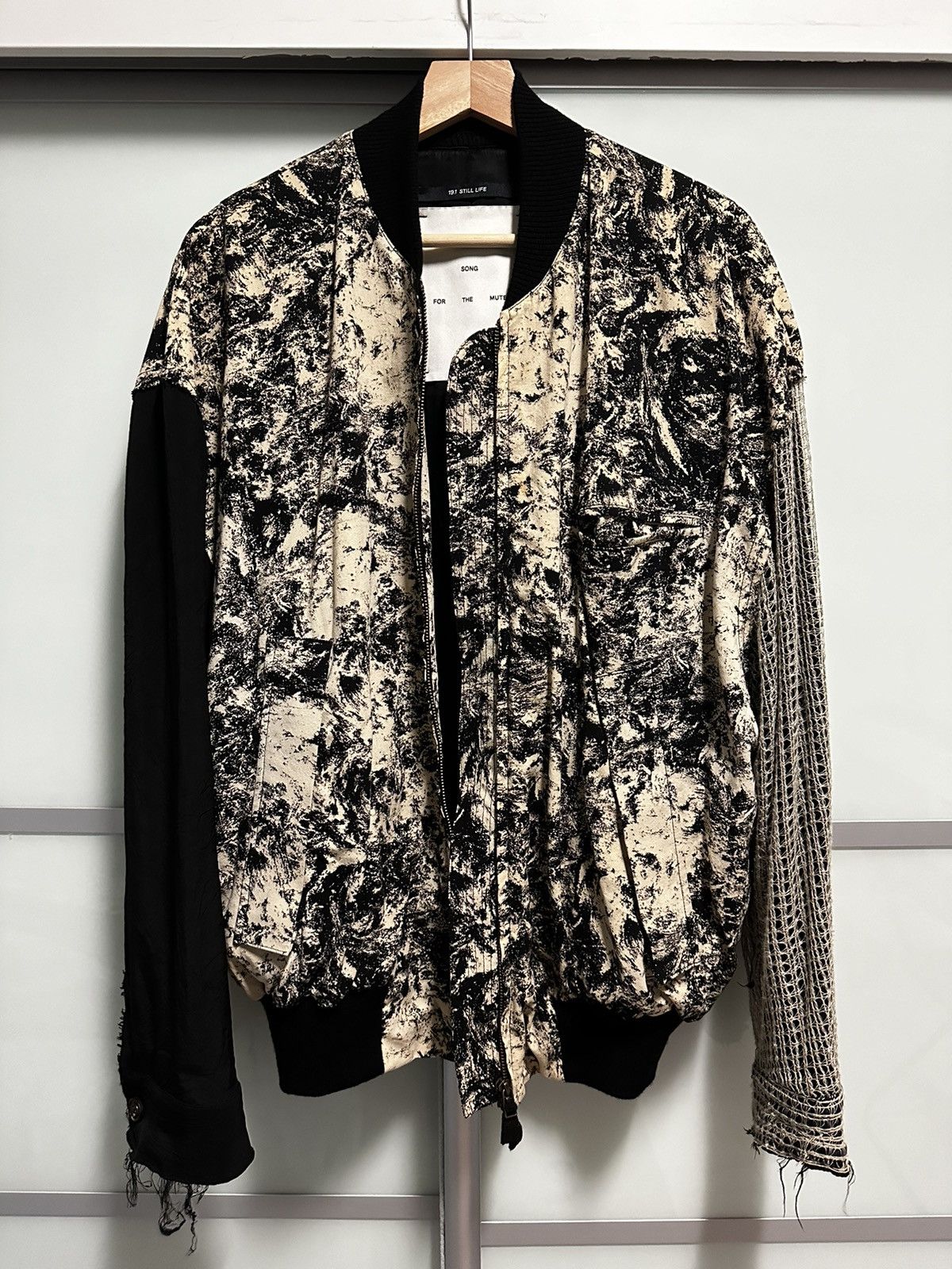 image of Song For The Mute 19.1 Marble Zip Jacket in White, Men's (Size Medium)