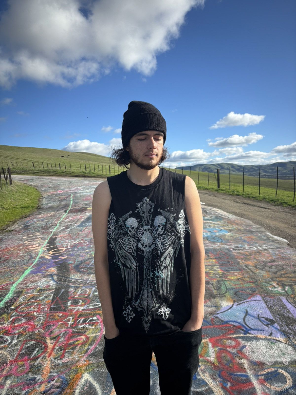 Other Goodie Two Sleeves Graphic Tank Top XL Black Gothic Unisex Size US XL / EU 56 / 4 - 8 Thumbnail