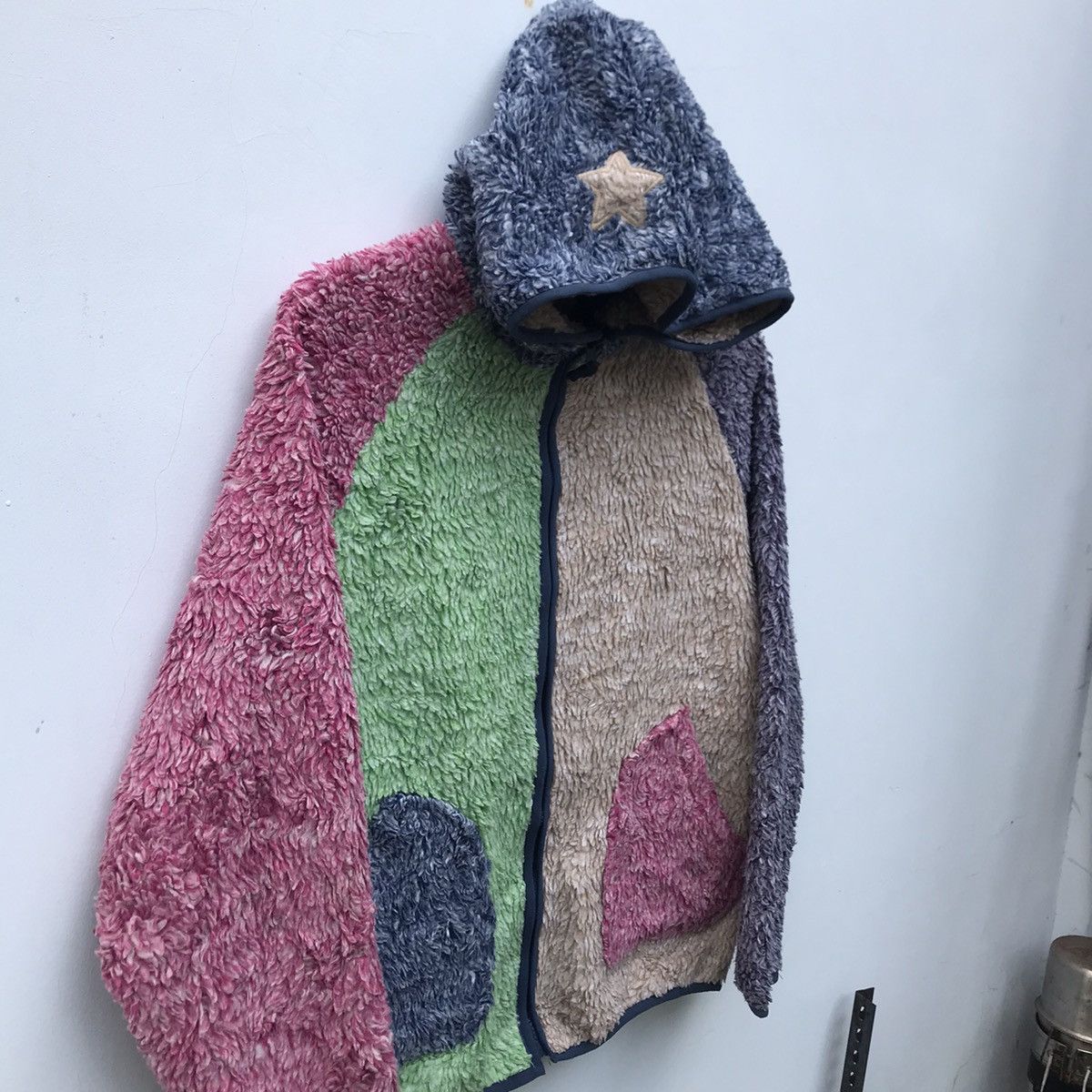 Japanese Brand × Vintage Vintage rare Rough fur fleece jacket world printing factory Size US M / EU 48-50 / 2 - 5 Thumbnail