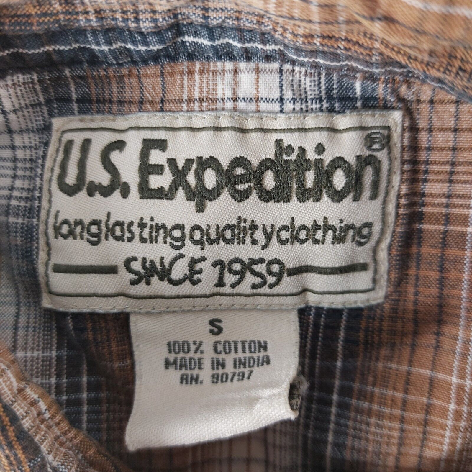 U.S. Expedition US Expedition 100% Cotton Mens Pearl Snap Shirt S Plaid Size US S / EU 44-46 / 1 - 3 Thumbnail