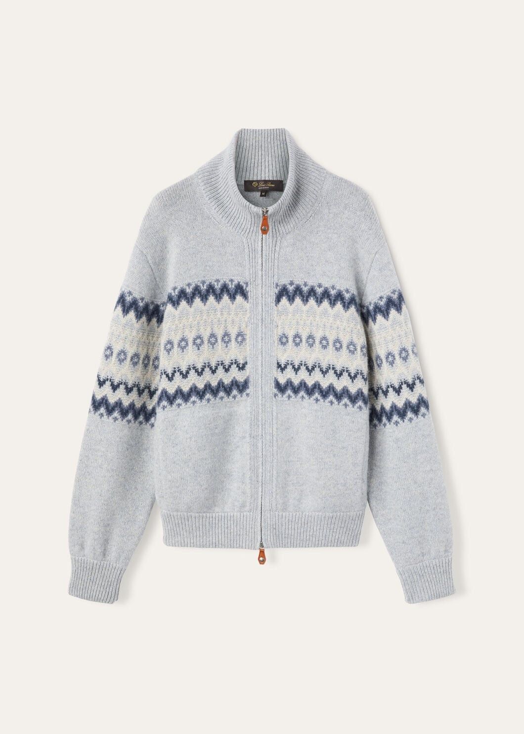 Loro Piana o1w1db10825 FAO6313 Alpe Pile Bomber Sweater in Light Blue Size M / US 6-8 / IT 42-44 - 1 Thumbnail