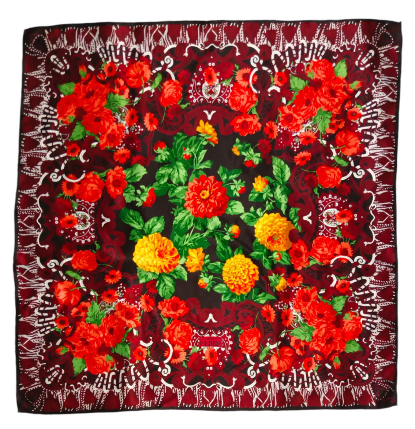 Gianfranco Ferre GIANFRANCO FERRE ITALY Red Roses Floral Silk Scarf Size ONE SIZE - 1 Thumbnail