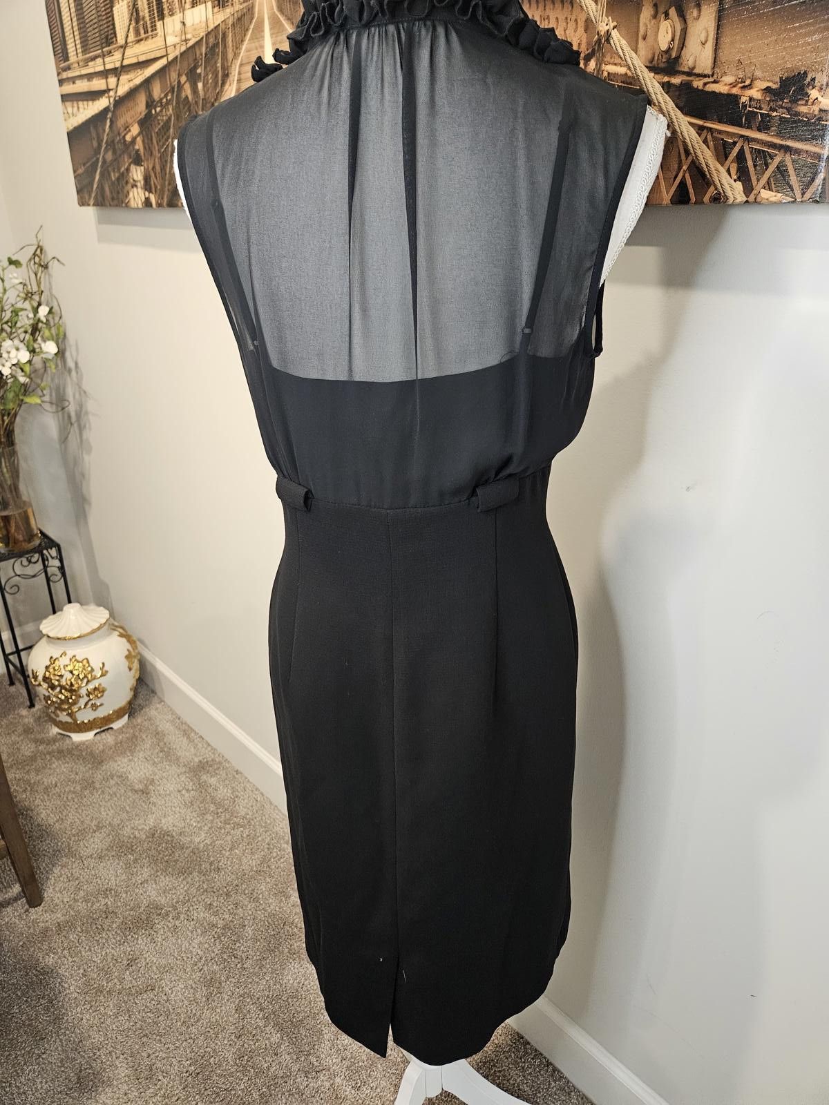 Calvin Klein Calvin Klein Black Ruffled Dress with Sheer Top Detail Size M / US 6-8 / IT 42-44 - 2 Thumbnail