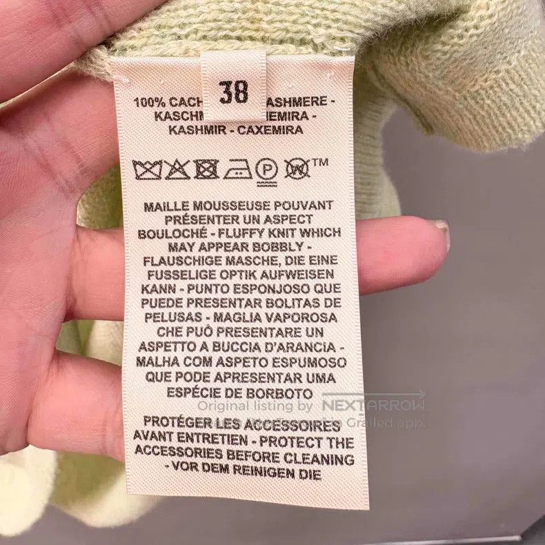 Hermes Hermes Cashmere Green Top, V Neck Long Sleeve Knit Size XS / US 0-2 / IT 36-38 - 5 Thumbnail