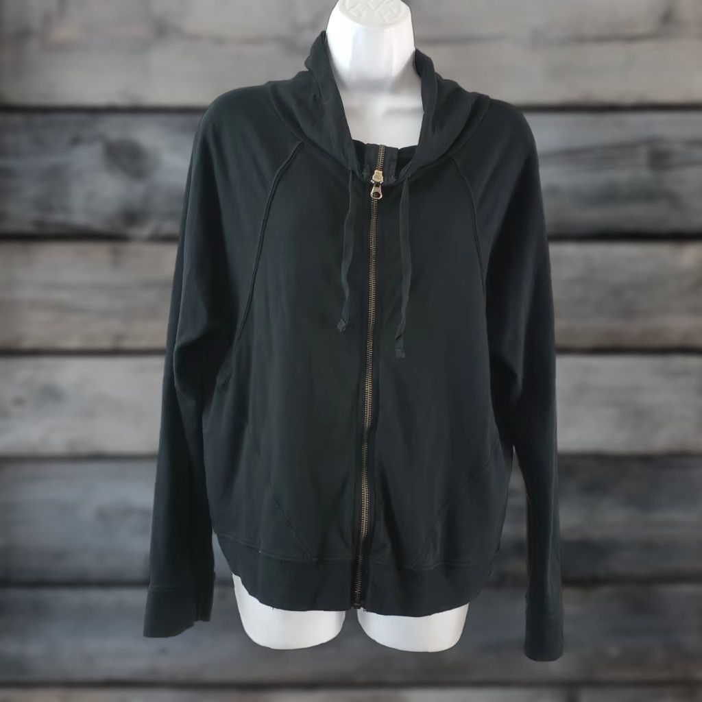 Vintage Fresh Produce Womens Full Zip Sweatshirt Sz Large Solid Black Long Sleeve Size L / US 10 / IT 46 - 1 Thumbnail