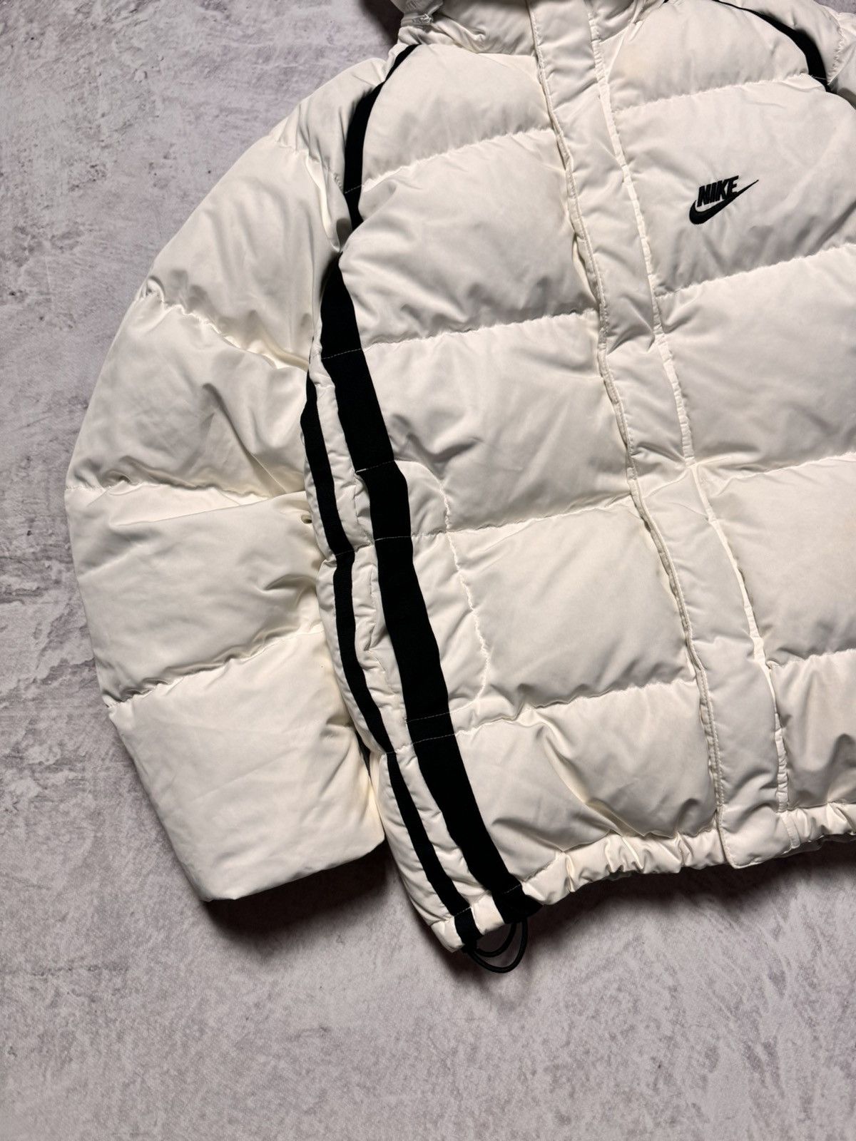 Nike × Vintage 00s Nike Vintage Down Hooded Drill Jacket Y2K Size US S / EU 44-46 / 1 - 3 Thumbnail